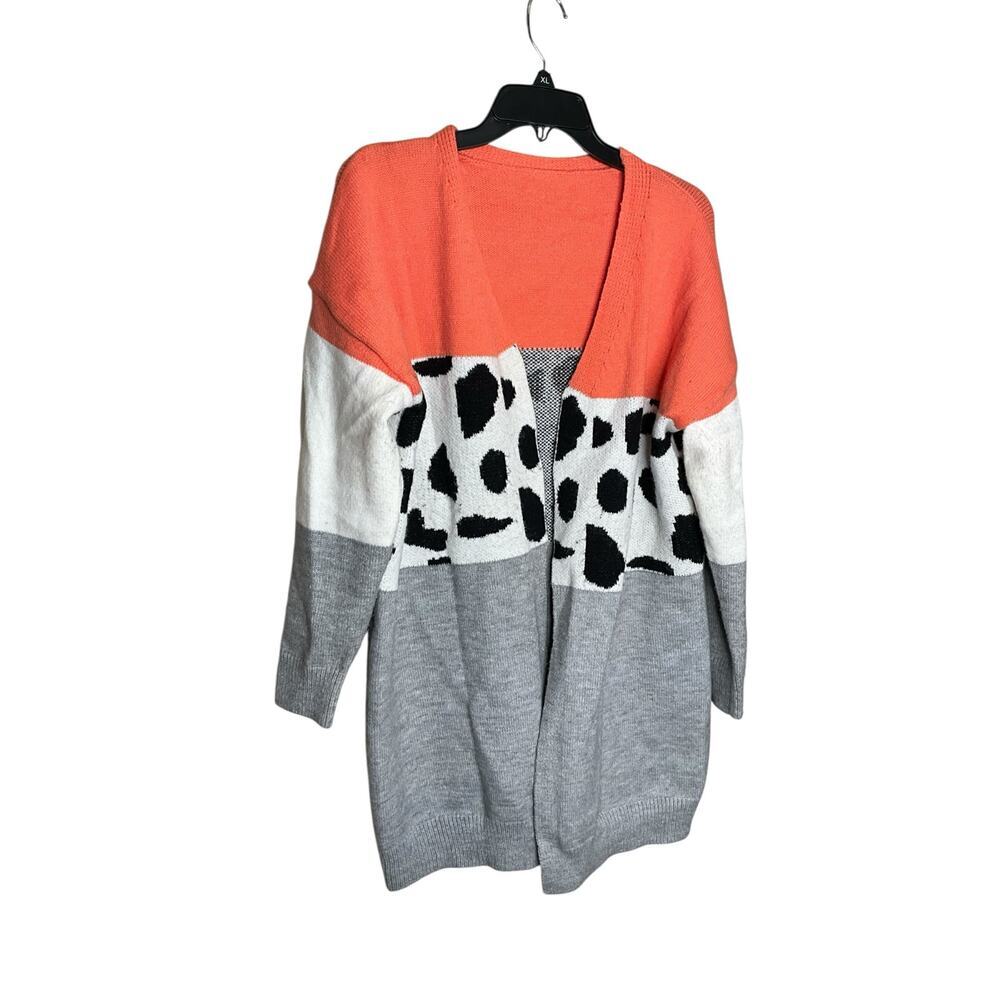 Womens Acrylic 3/4‎ Sleeves Cardigan Sweater Open Front Multicolor Womens L/XL